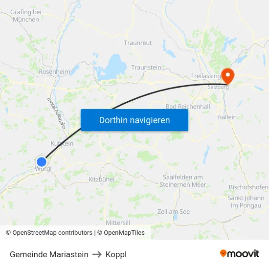 Gemeinde Mariastein to Koppl map