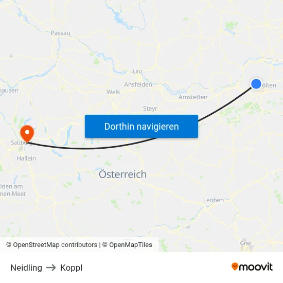 Neidling to Koppl map