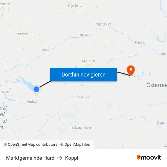 Marktgemeinde Hard to Koppl map