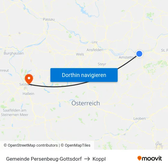 Gemeinde Persenbeug-Gottsdorf to Koppl map