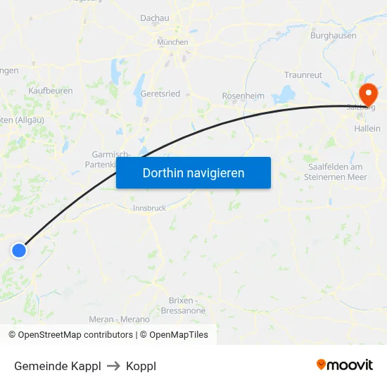 Gemeinde Kappl to Koppl map