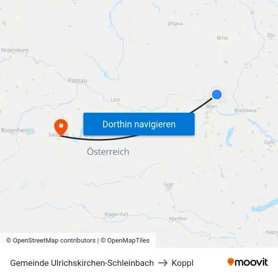 Gemeinde Ulrichskirchen-Schleinbach to Koppl map