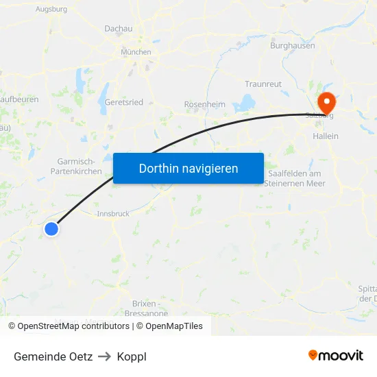 Gemeinde Oetz to Koppl map
