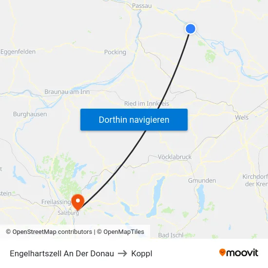 Engelhartszell An Der Donau to Koppl map
