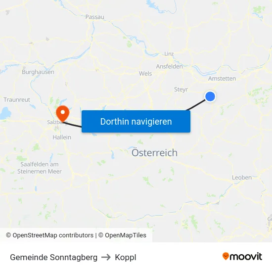 Gemeinde Sonntagberg to Koppl map