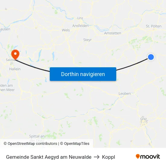 Gemeinde Sankt Aegyd am Neuwalde to Koppl map