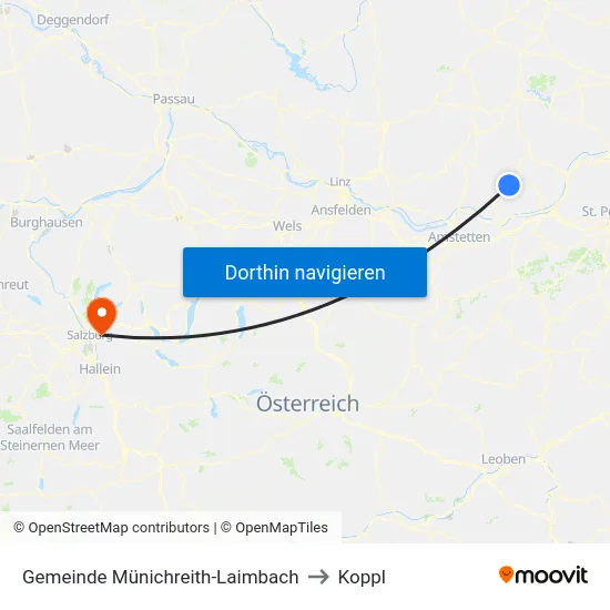 Gemeinde Münichreith-Laimbach to Koppl map