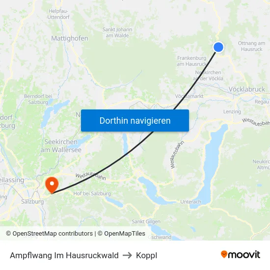 Ampflwang Im Hausruckwald to Koppl map