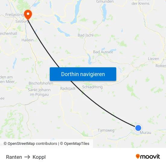 Ranten to Koppl map