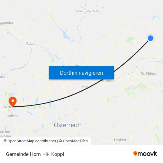 Gemeinde Horn to Koppl map