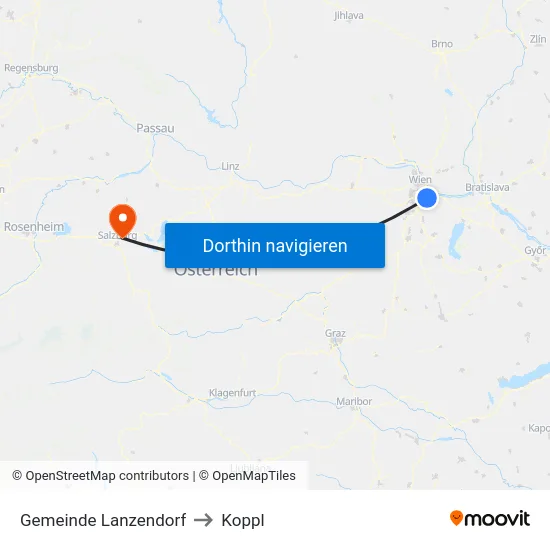 Gemeinde Lanzendorf to Koppl map