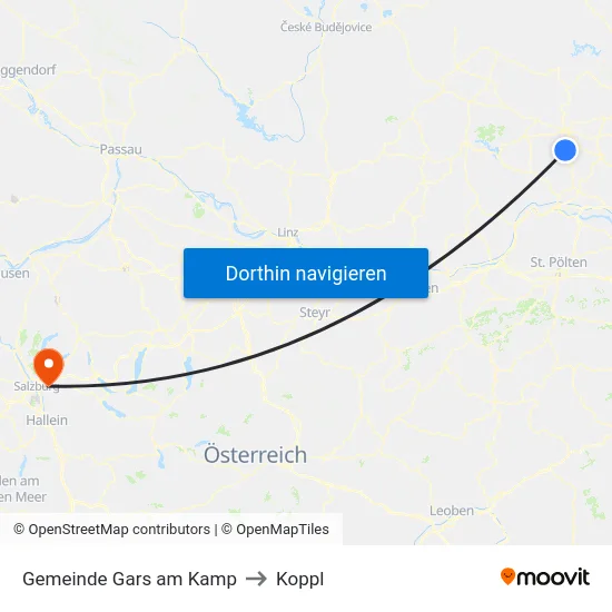 Gemeinde Gars am Kamp to Koppl map