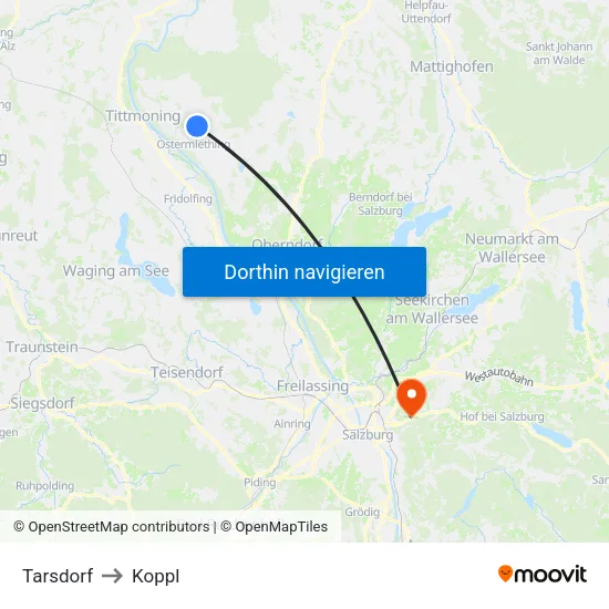 Tarsdorf to Koppl map