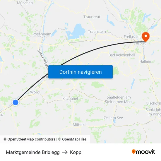 Marktgemeinde Brixlegg to Koppl map