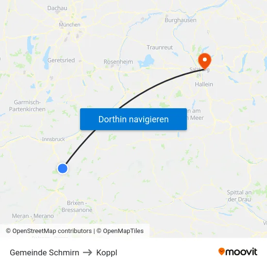 Gemeinde Schmirn to Koppl map