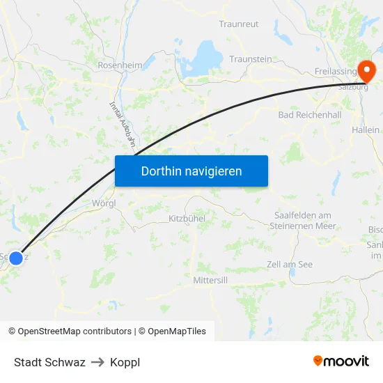 Stadt Schwaz to Koppl map