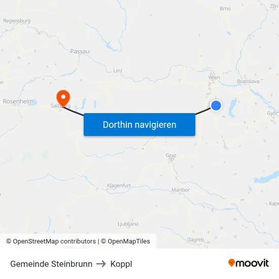 Gemeinde Steinbrunn to Koppl map