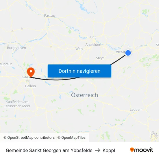 Gemeinde Sankt Georgen am Ybbsfelde to Koppl map