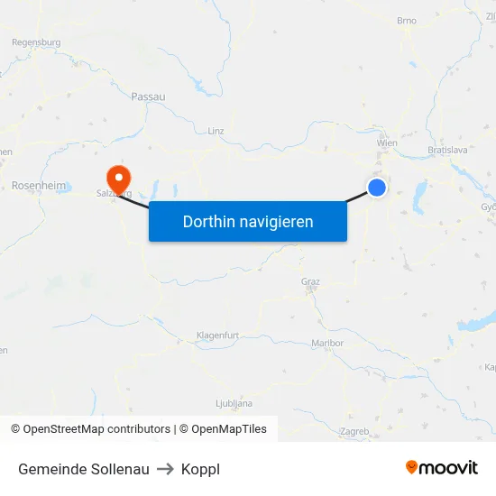 Gemeinde Sollenau to Koppl map