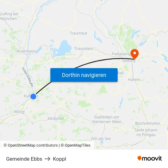 Gemeinde Ebbs to Koppl map