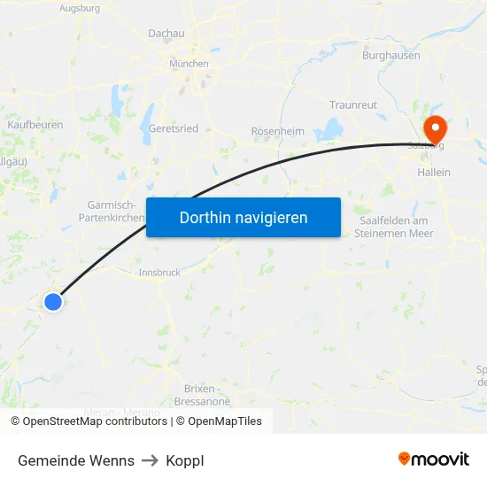 Gemeinde Wenns to Koppl map