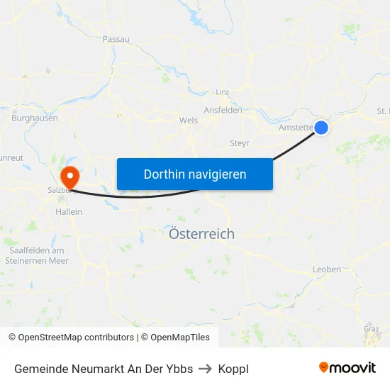 Gemeinde Neumarkt An Der Ybbs to Koppl map