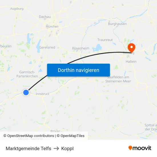 Marktgemeinde Telfs to Koppl map