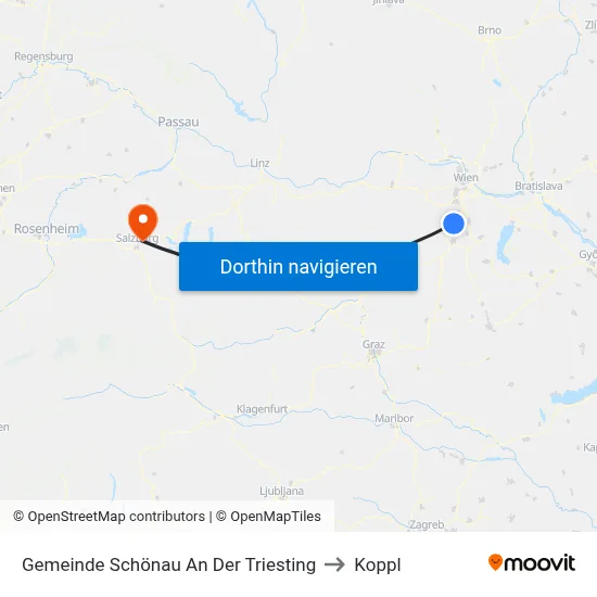 Gemeinde Schönau An Der Triesting to Koppl map