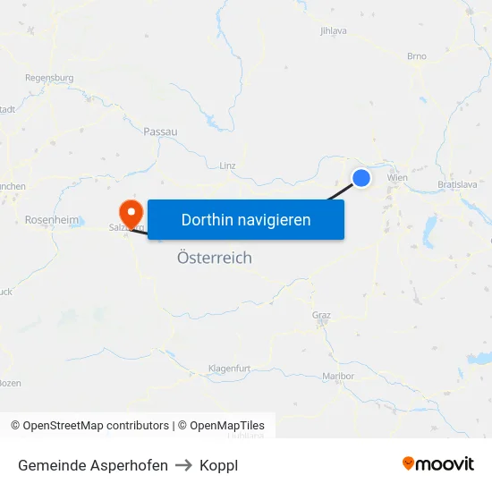Gemeinde Asperhofen to Koppl map