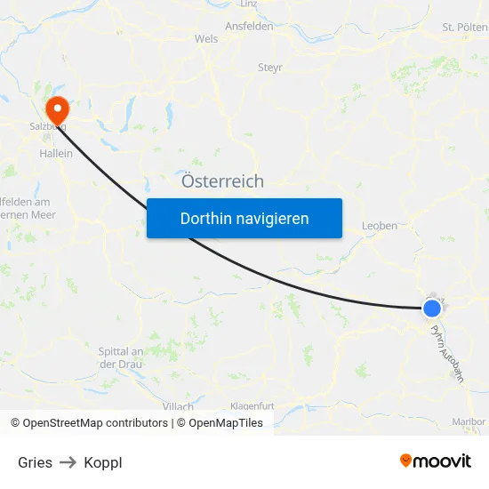 Gries to Koppl map