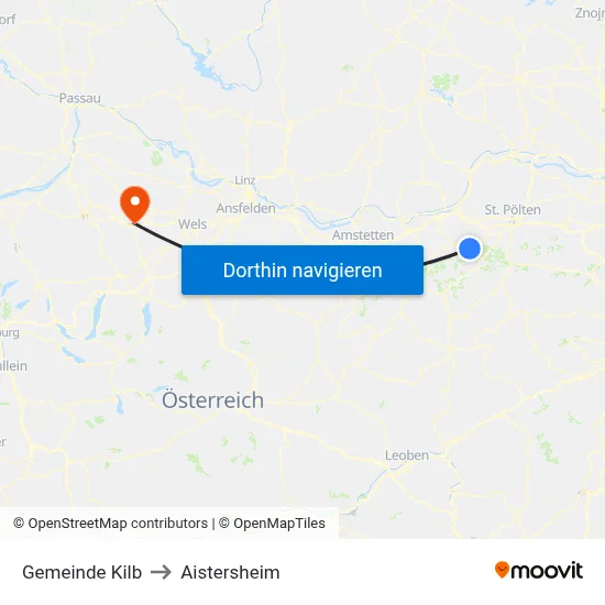 Gemeinde Kilb to Aistersheim map