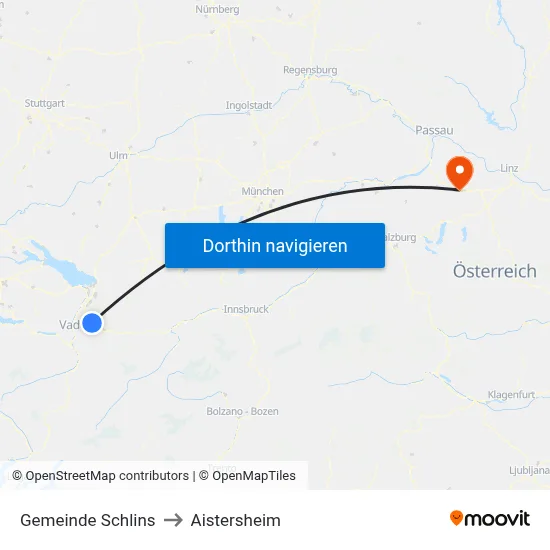 Gemeinde Schlins to Aistersheim map