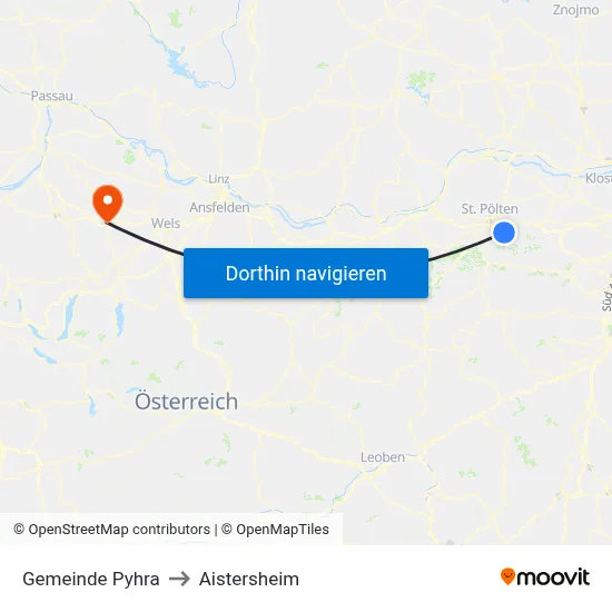 Gemeinde Pyhra to Aistersheim map