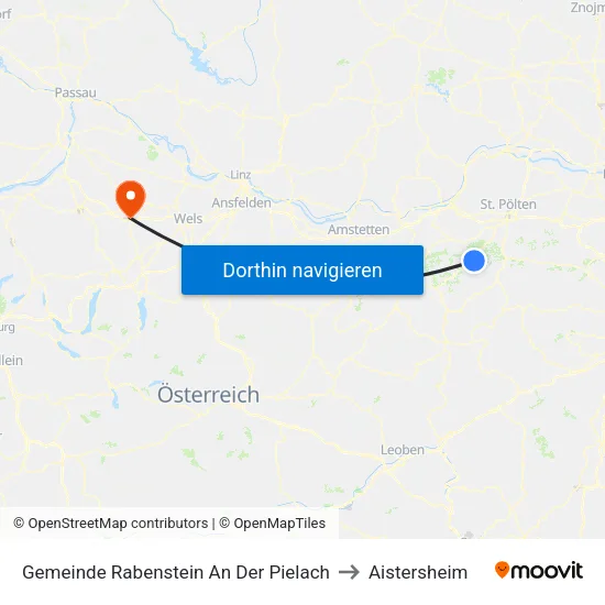 Gemeinde Rabenstein An Der Pielach to Aistersheim map
