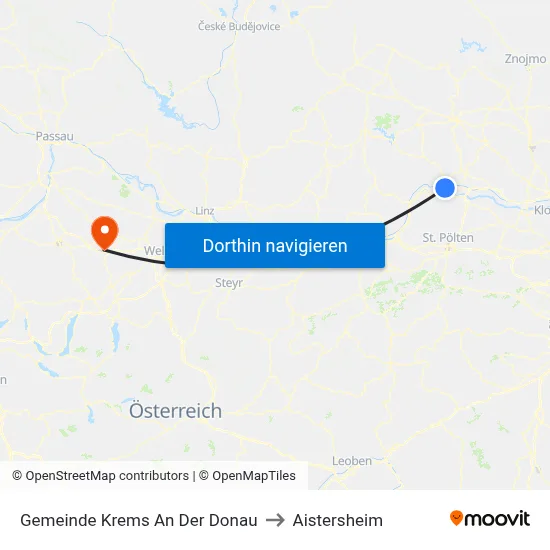 Gemeinde Krems An Der Donau to Aistersheim map