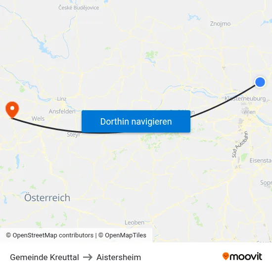 Gemeinde Kreuttal to Aistersheim map