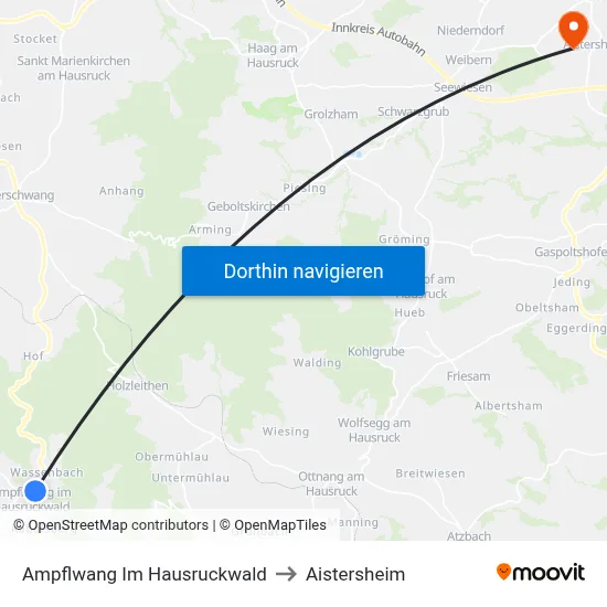 Ampflwang Im Hausruckwald to Aistersheim map