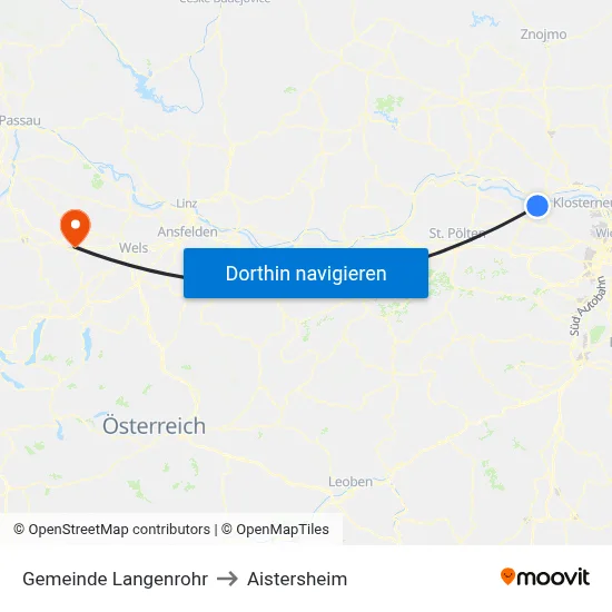 Gemeinde Langenrohr to Aistersheim map