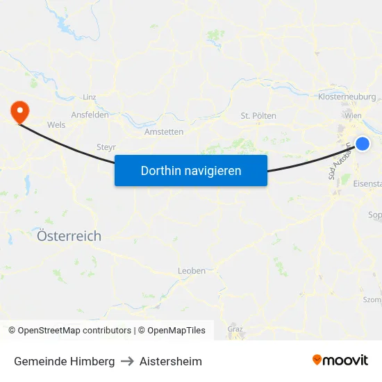 Gemeinde Himberg to Aistersheim map