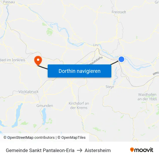Gemeinde Sankt Pantaleon-Erla to Aistersheim map