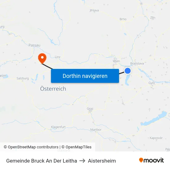 Gemeinde Bruck An Der Leitha to Aistersheim map