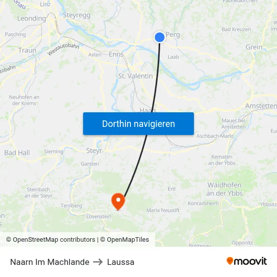 Naarn Im Machlande to Laussa map