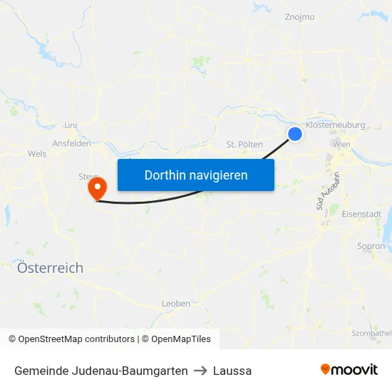 Gemeinde Judenau-Baumgarten to Laussa map