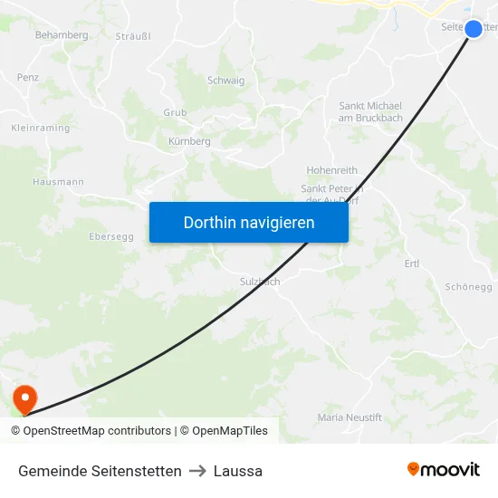 Gemeinde Seitenstetten to Laussa map
