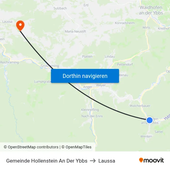 Gemeinde Hollenstein An Der Ybbs to Laussa map