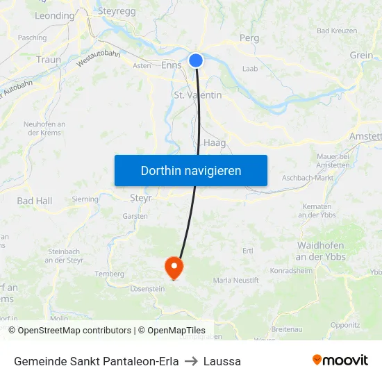 Gemeinde Sankt Pantaleon-Erla to Laussa map