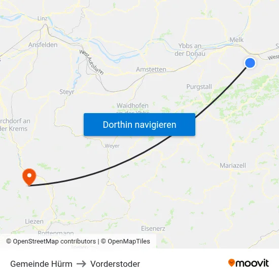 Gemeinde Hürm to Vorderstoder map