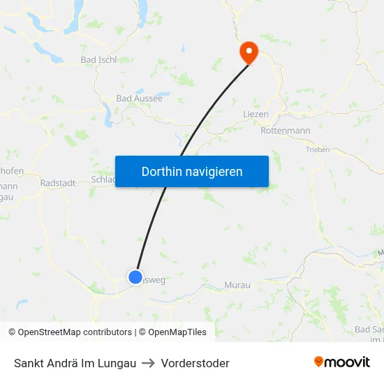 Sankt Andrä Im Lungau to Vorderstoder map