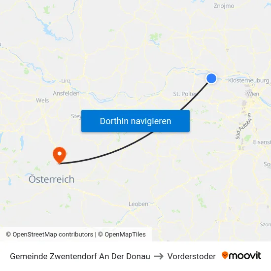 Gemeinde Zwentendorf An Der Donau to Vorderstoder map