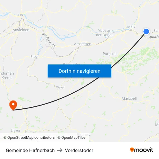 Gemeinde Hafnerbach to Vorderstoder map